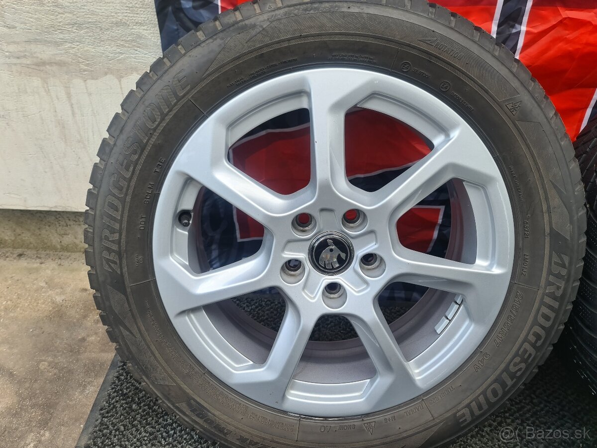 5X112 R17 + ZIMNE PNEU 215/55 R17 BRIDGESTONE - 5