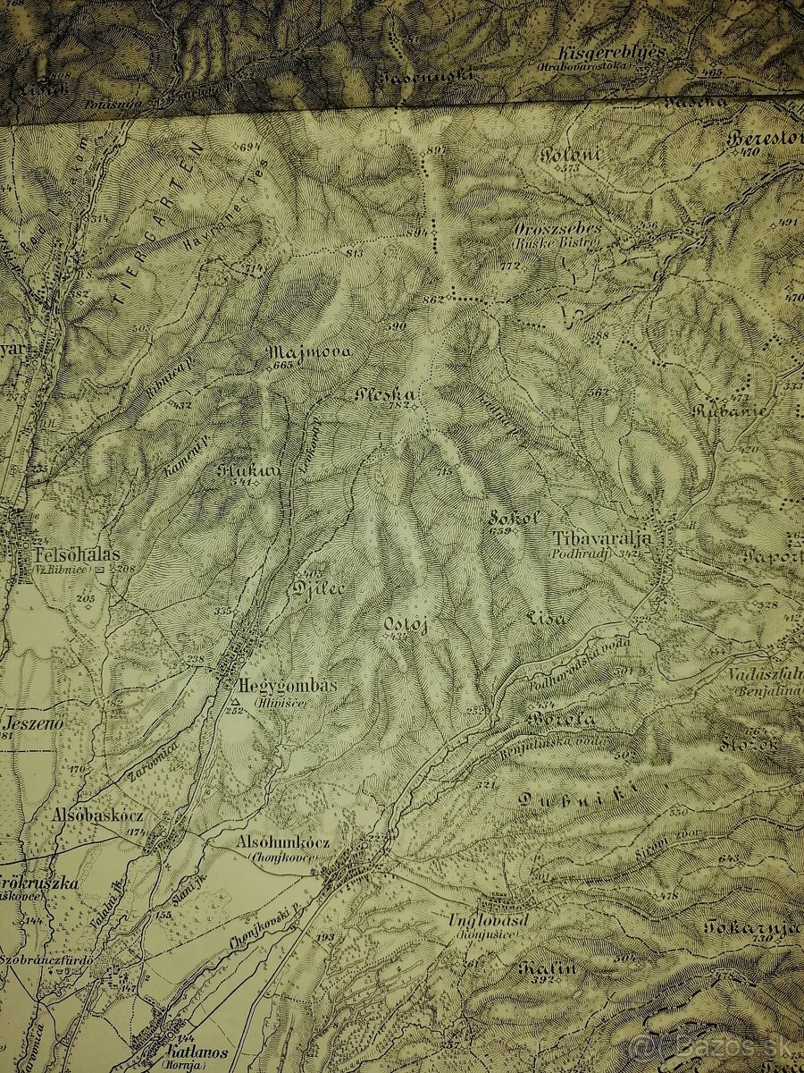Stará mapa Humenné a okolie-1904. - 5