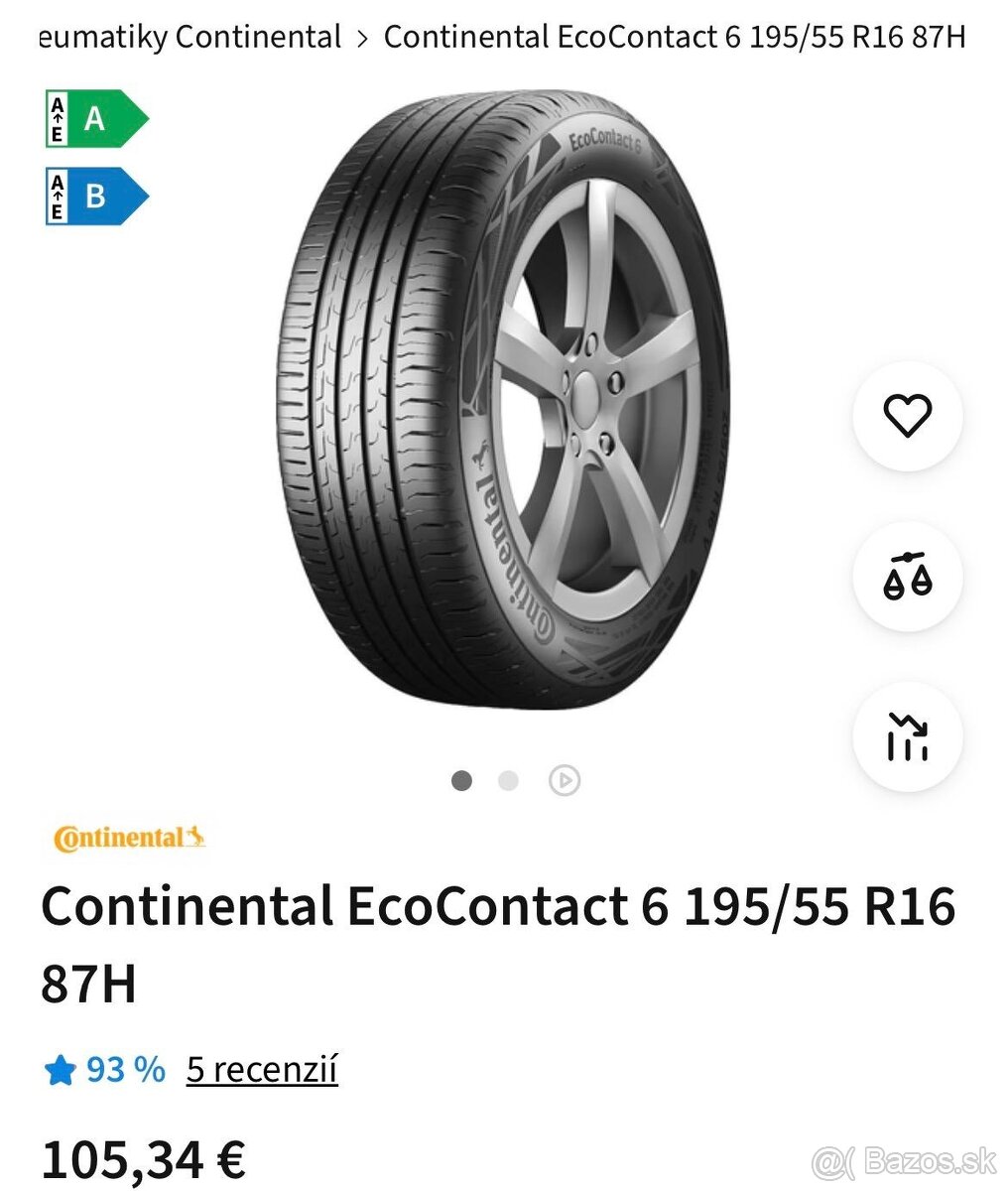 Nové letné pneumatiky Continental 195/55R16 - 5