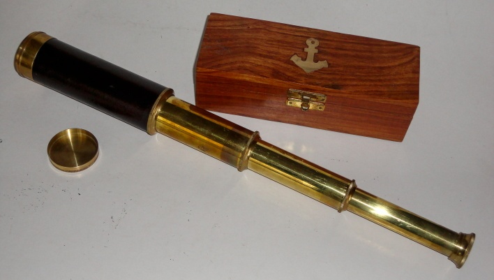 Monokulárny mosadzný ďalekohľad. - 5