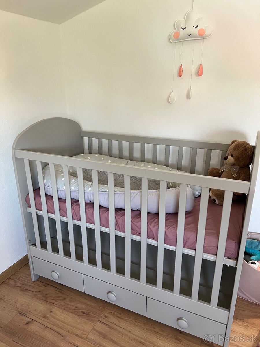 Ikea detská postielka GONATT s matracom rastúca a suflikmi - 5