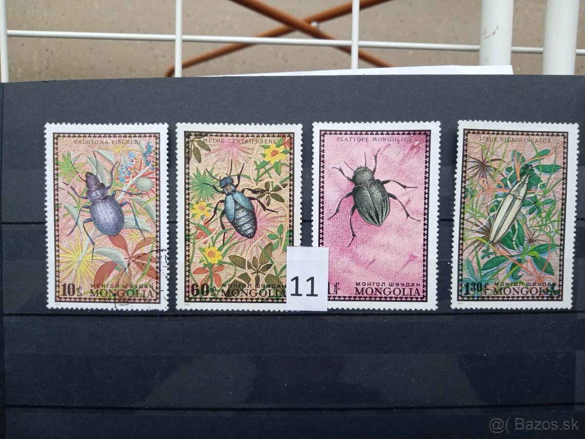 Poštové známky č.442 - VTÁCI, RYBY, MOTÝLE - 5