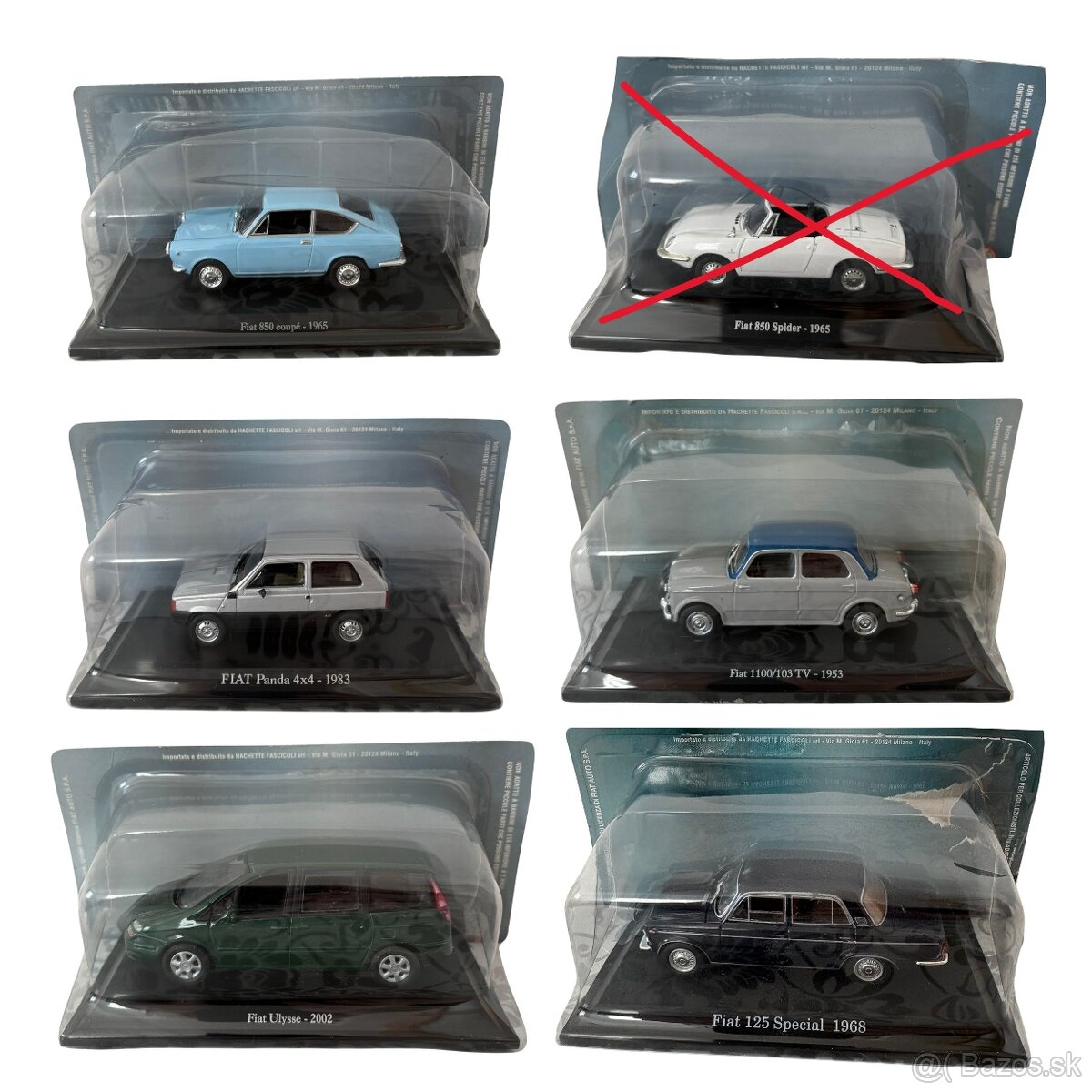 Kovové, zberateľské modely FIAT, mierka 1:43 - 5