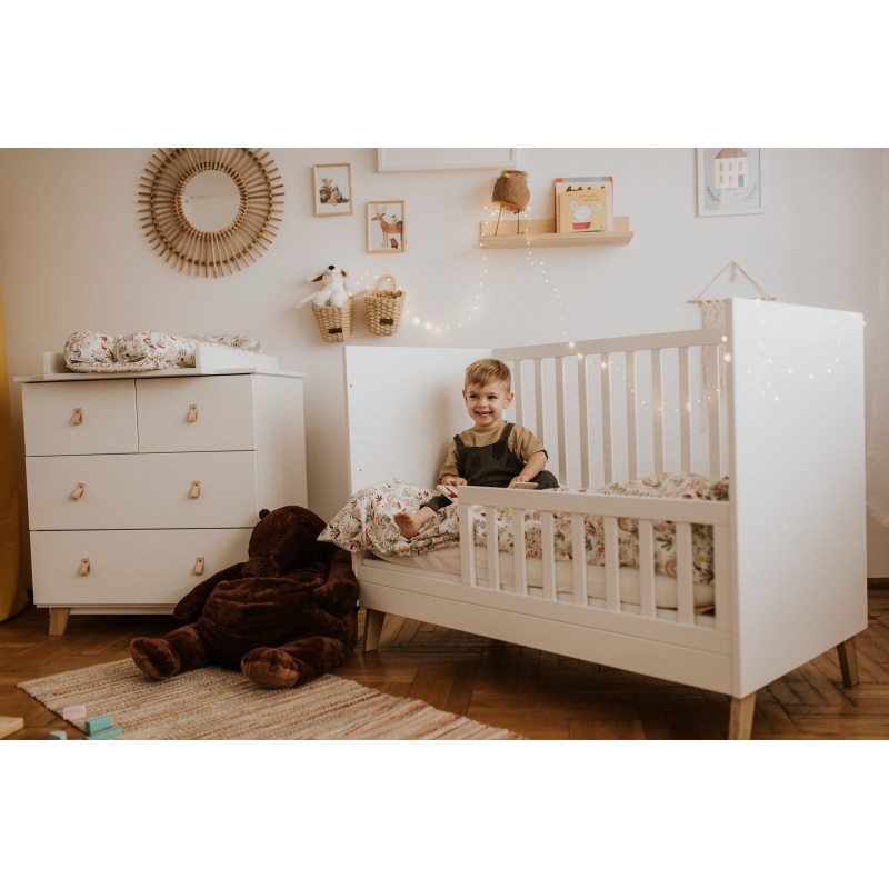 Detská postieľka so zábranou KLUPS Noah biela120x60cm+matrac - 5