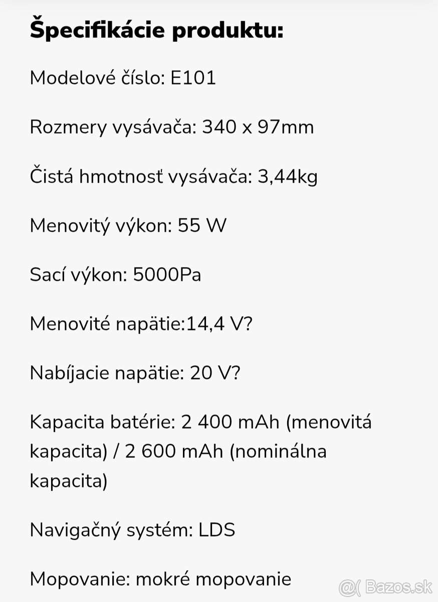 Robotický vysávač xiaomi robot vacuum s40c eu - 5