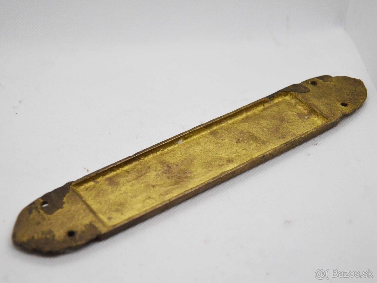 Stará mosadzná menovka 21x3,8cm - 5
