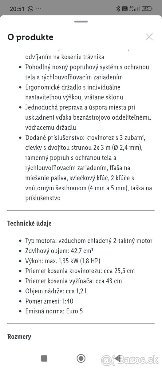 Vyžínač, krovinorez Parkside, NOVÝ - 5