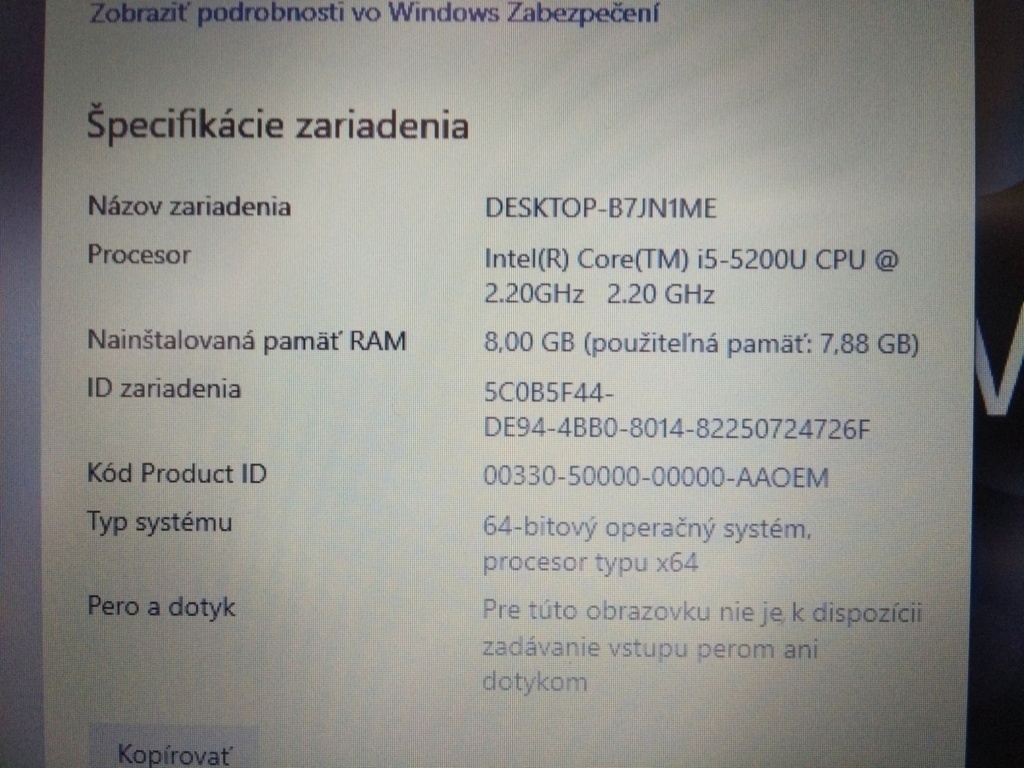 predám HP elitebook 820 G2 ,Intel® Core™ i5 ,8gb ram ,ssd - 5
