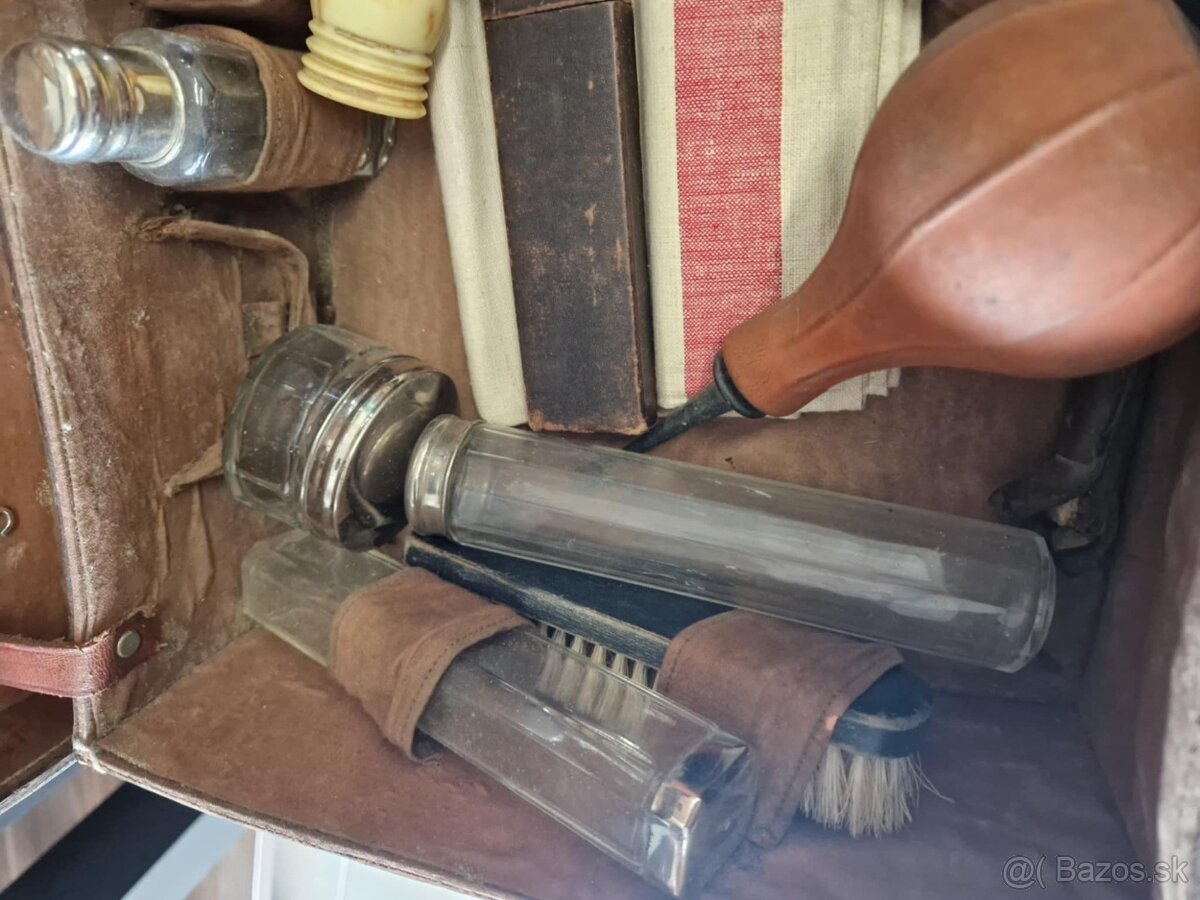 Starožitný kufrík na holenie strihanie - 5
