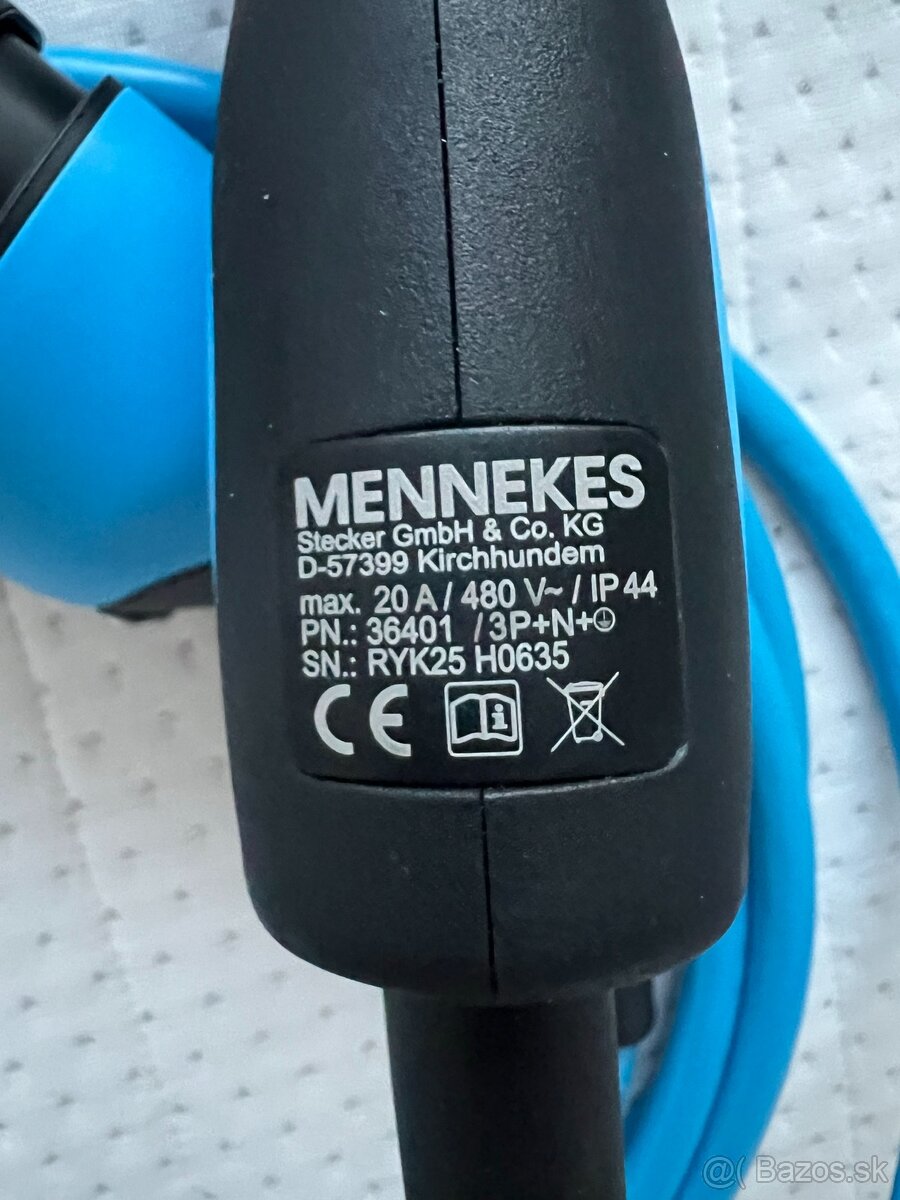 Nabíjecí kabel EV MENNEKES TYPE 2, 3x20A, 11kW - 5