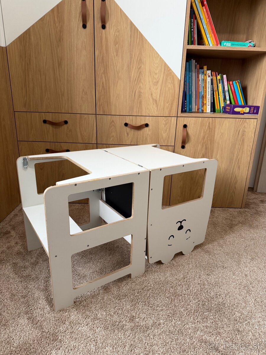 Multifunkčná učiaca veža– medveď, biela farba - 5