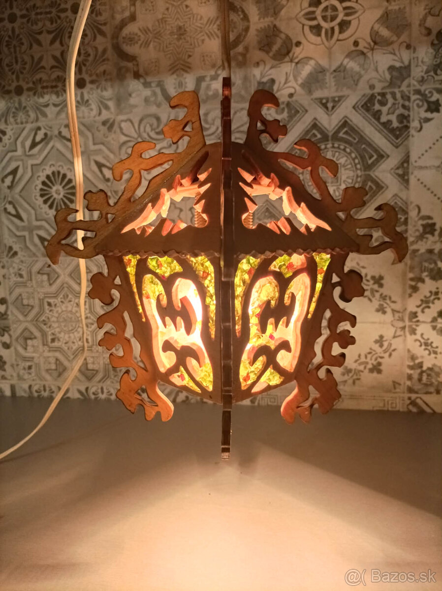 Retro drevená lucerna - 5