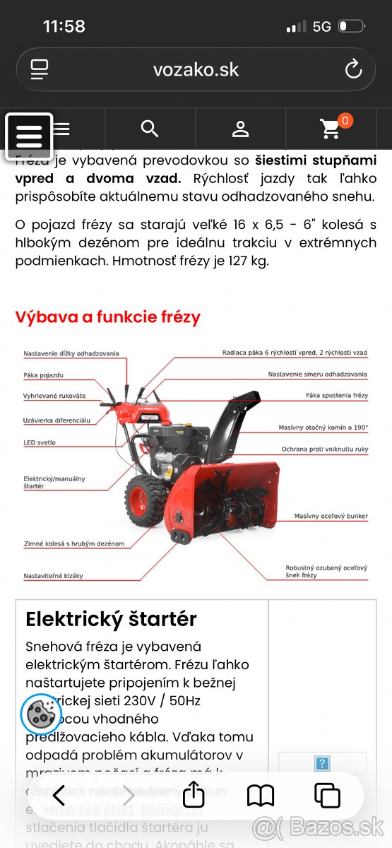 HECHT 9334 SQ - benzínová snežná fréza - 5