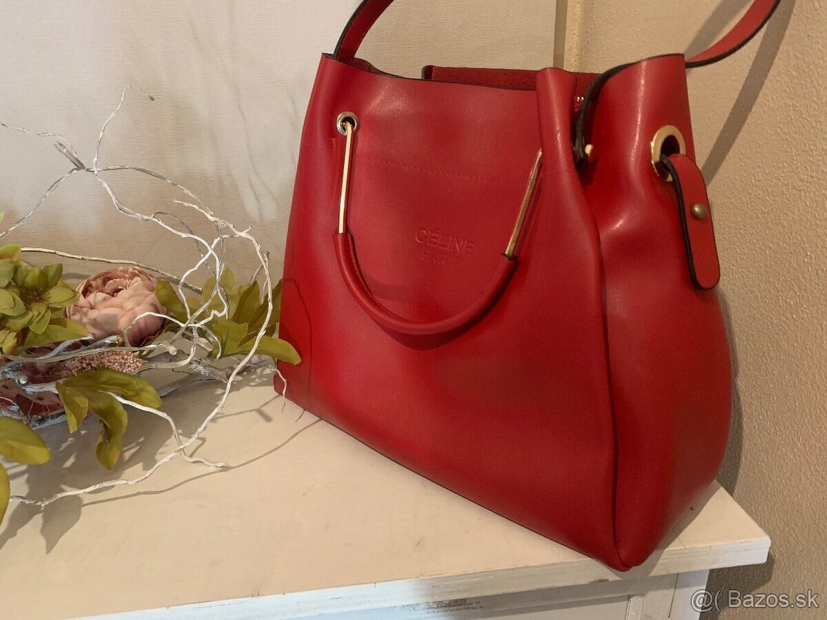 Kožená červená kabelka Paris - 5