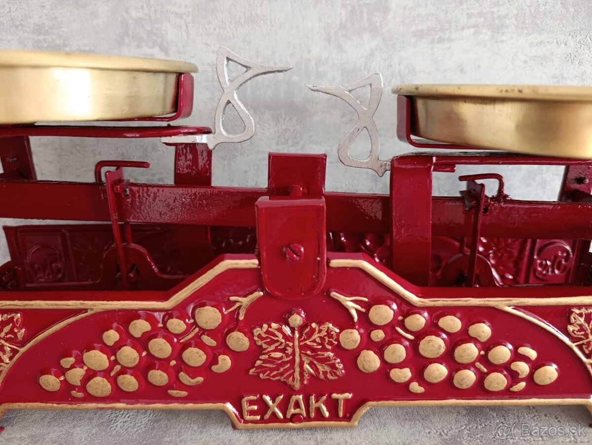 Staré 5kg dvoumiskové váhy EXAKT po renovaci. Puvodni mosazn - 5