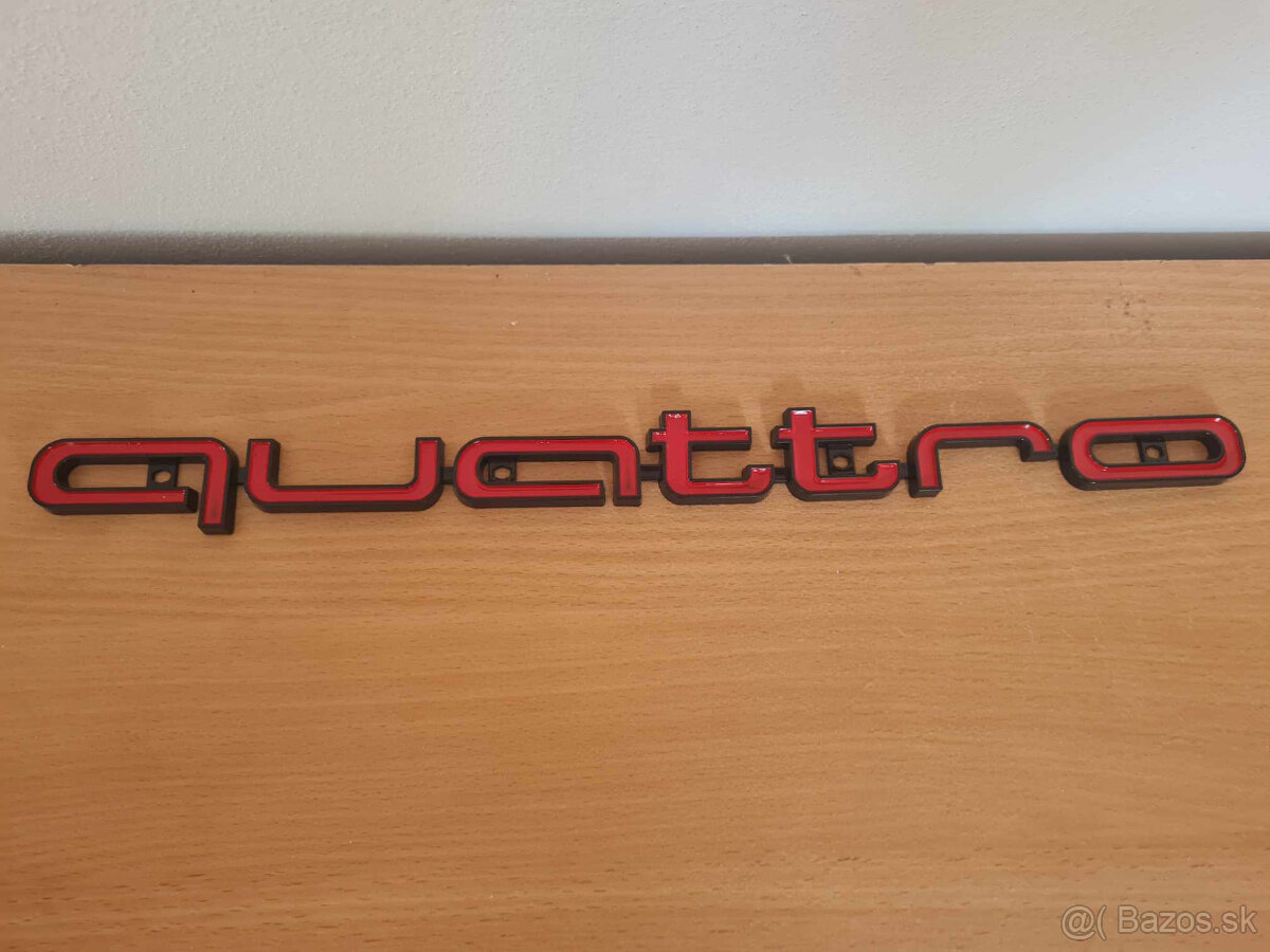 Veľký nápis QUATTRO pre AUDI chrom, čierne, červene - 5