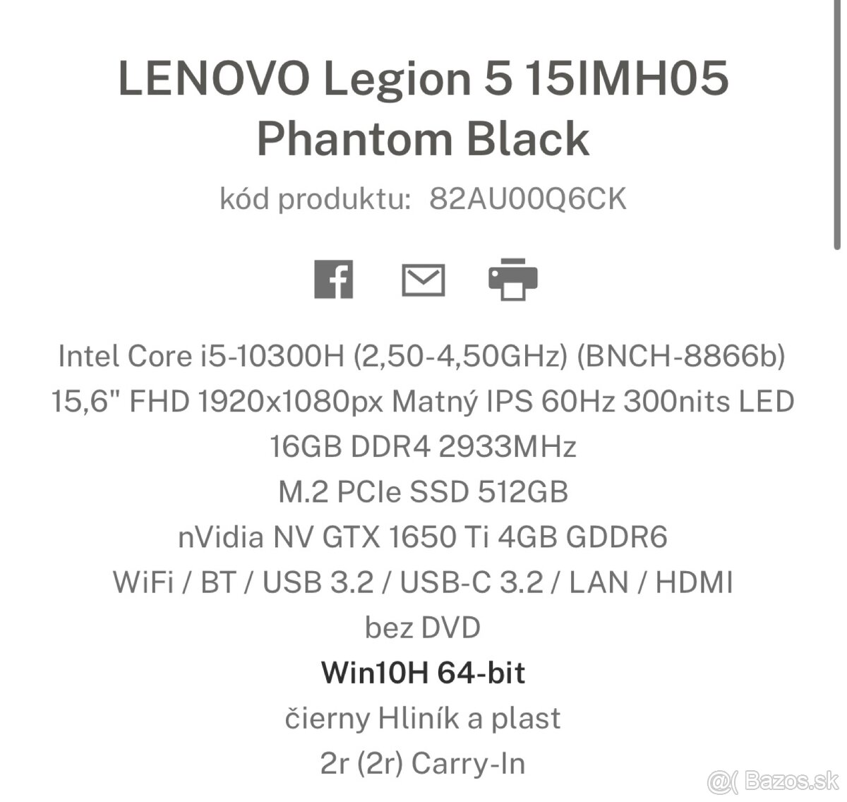 Notebook Lenovo Legion 5 17IMH05 - 5