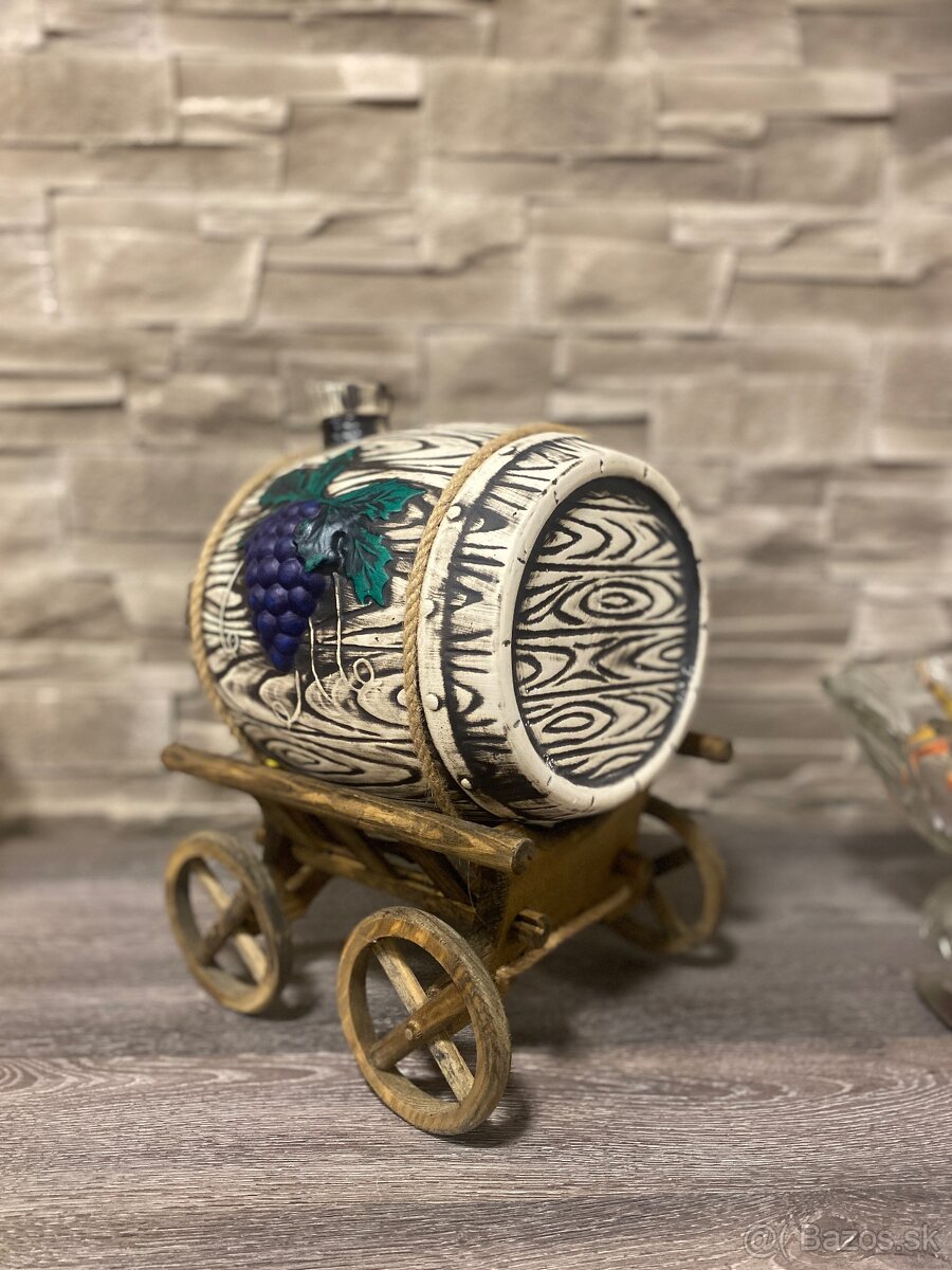 Keramický sud na drevenom podstavci 6L - 5