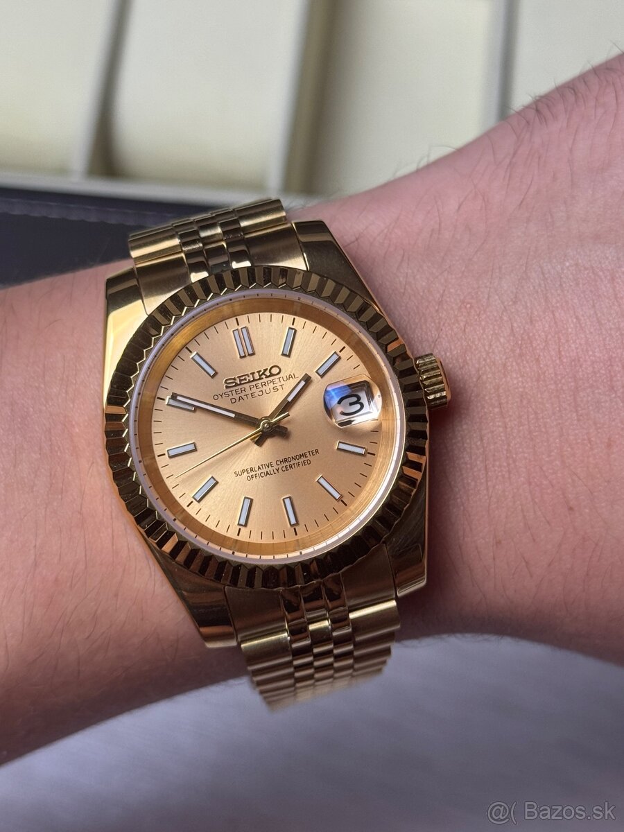 Seiko Custom Mod Watch Hodinky Datejust Gold - 5