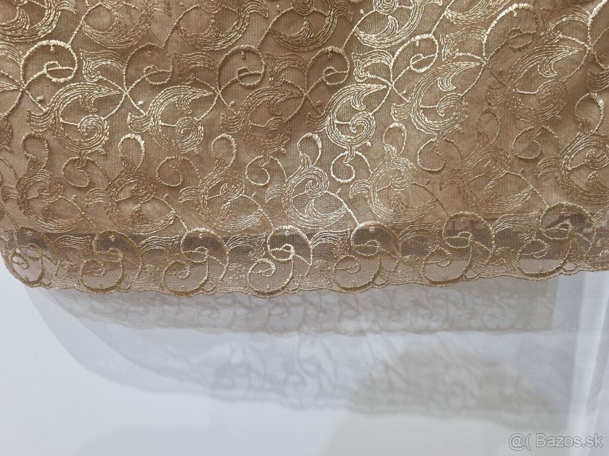 Zlaté šaty s bolérkom, veľ. 40, nové - 5