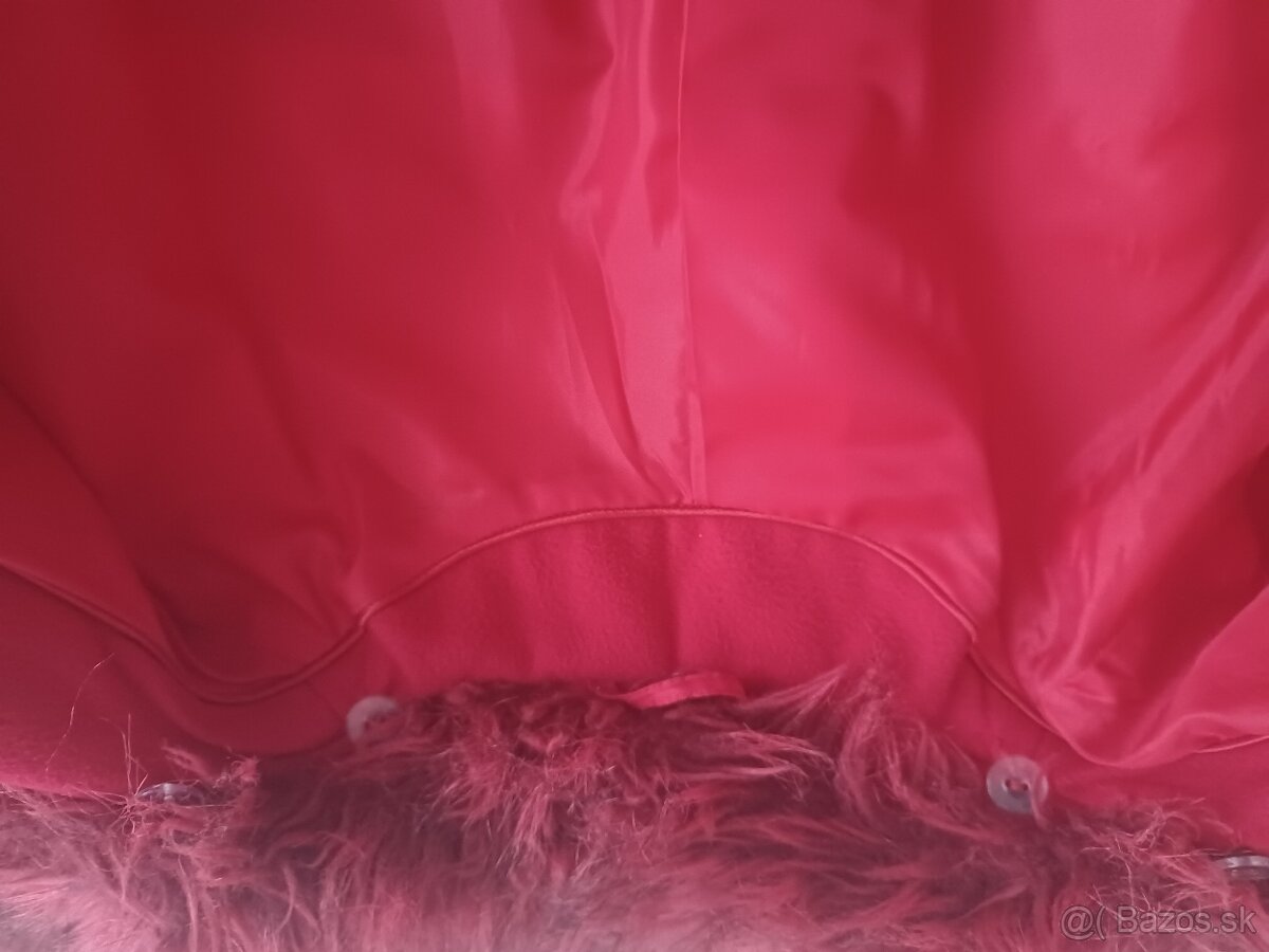 Čerevený flaušový kabát - 5