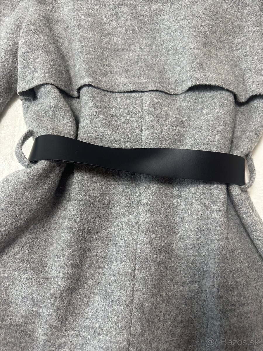 Asymetrický sivý kabát zn. Pietro Filipi originál - 5