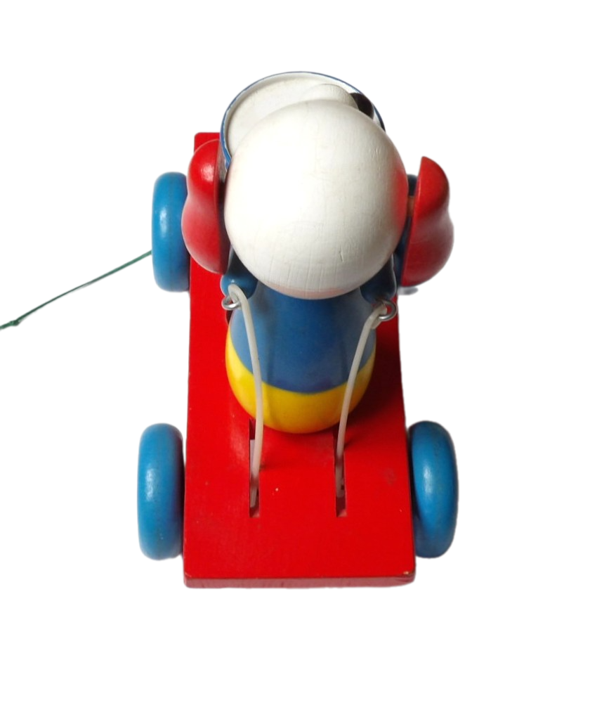 Dřevěná hračka - Tahací pejsek s bubnem - 5