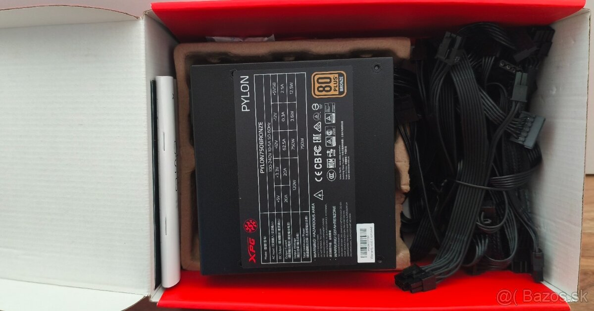 XPG PYLON 750, počítačový zdroj,750W, 80 Plus Bronze, nový - 5