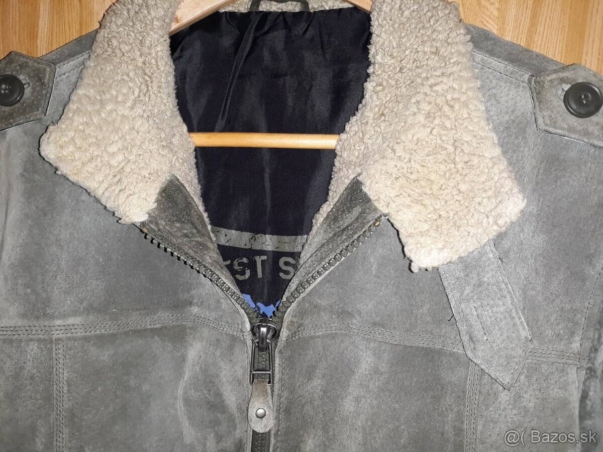 Mustang Kožená bunda zelená na zimu - 5