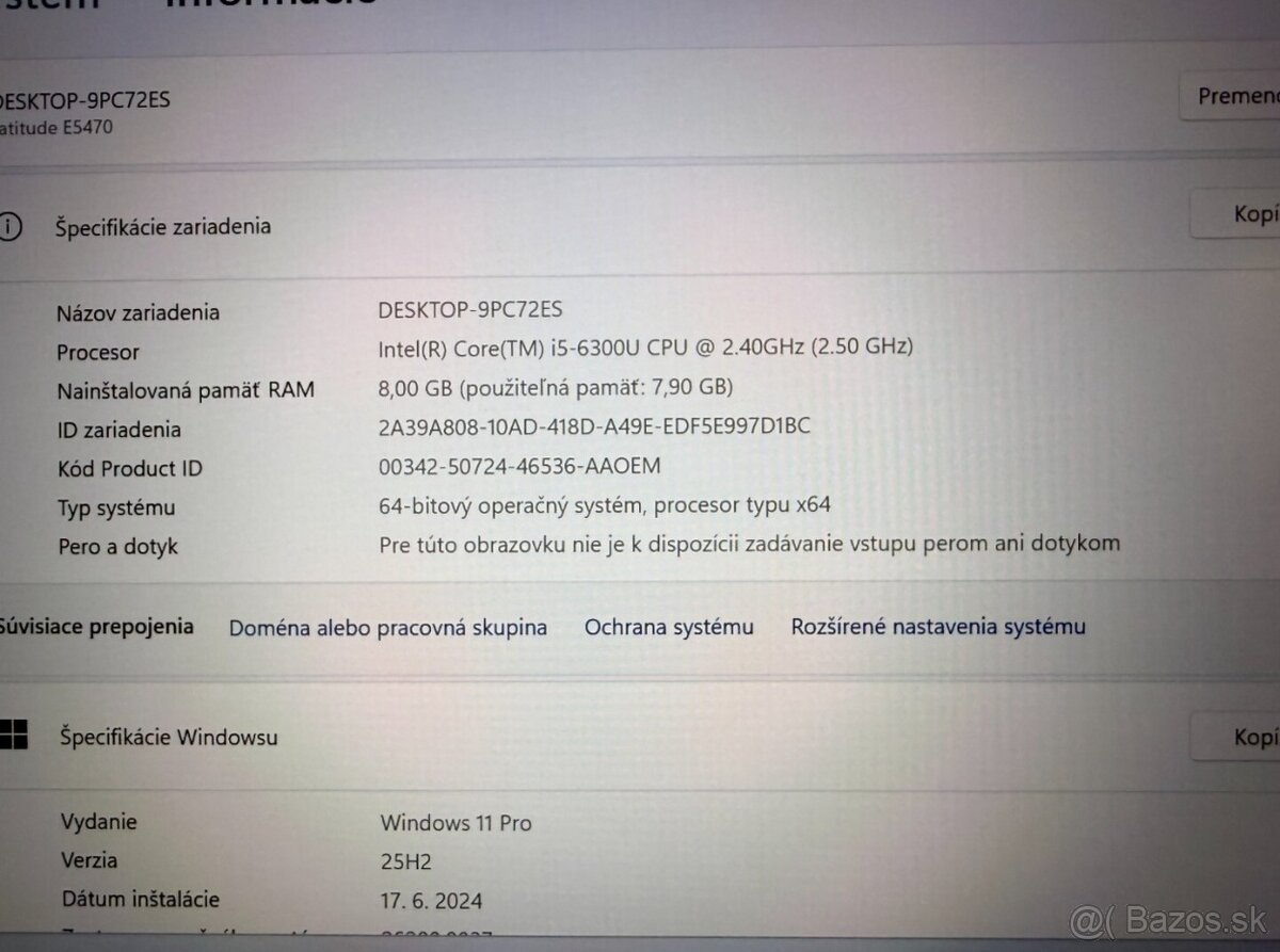 Notebook Dell Latitude E5470 / i5 / 8GB RAM / 256GB SSD - 5