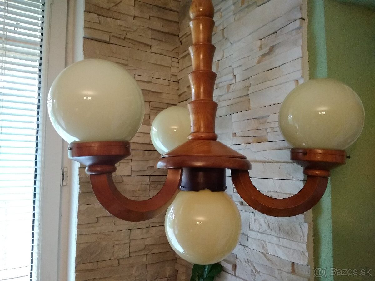 Drevený luster Art deco - 5