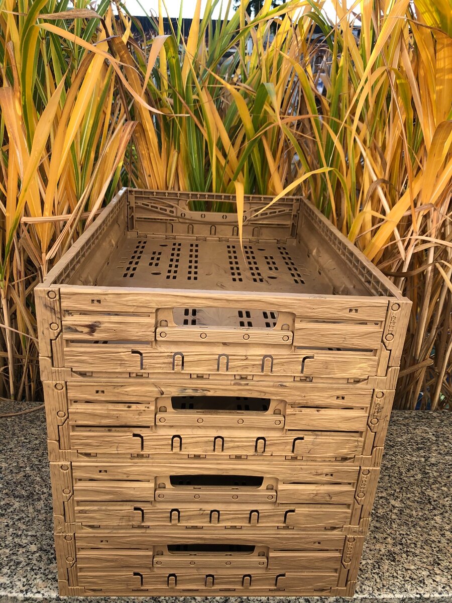 Bednička / Prepravka / skladací box s imitáciou dreva - 5