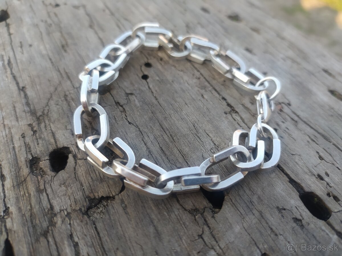 Strieborná retiazka a náramok - ručná práce - 5