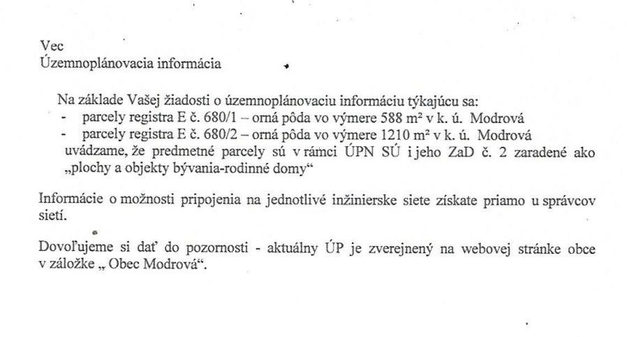 Predaj Pozemku v Obci Modrová za skvelú cenu - 5