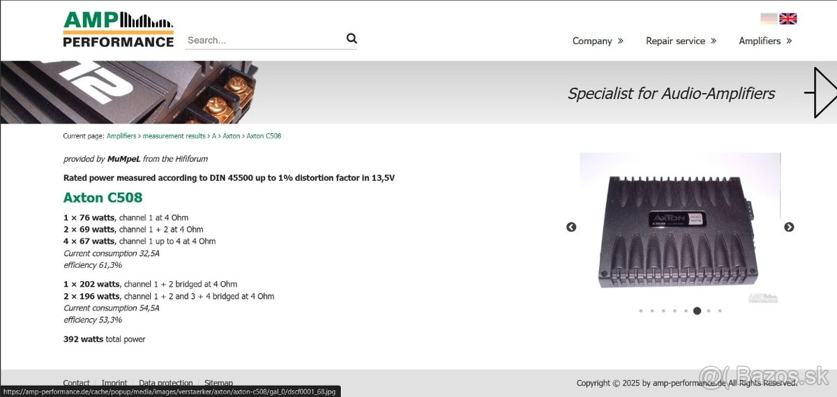 4 kanálový zosík do auta Axton C508 - 5