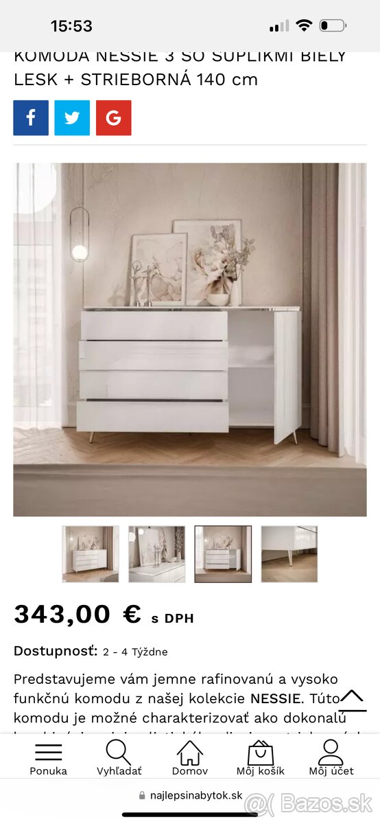 NOVÁ Komoda - 140cm - 5