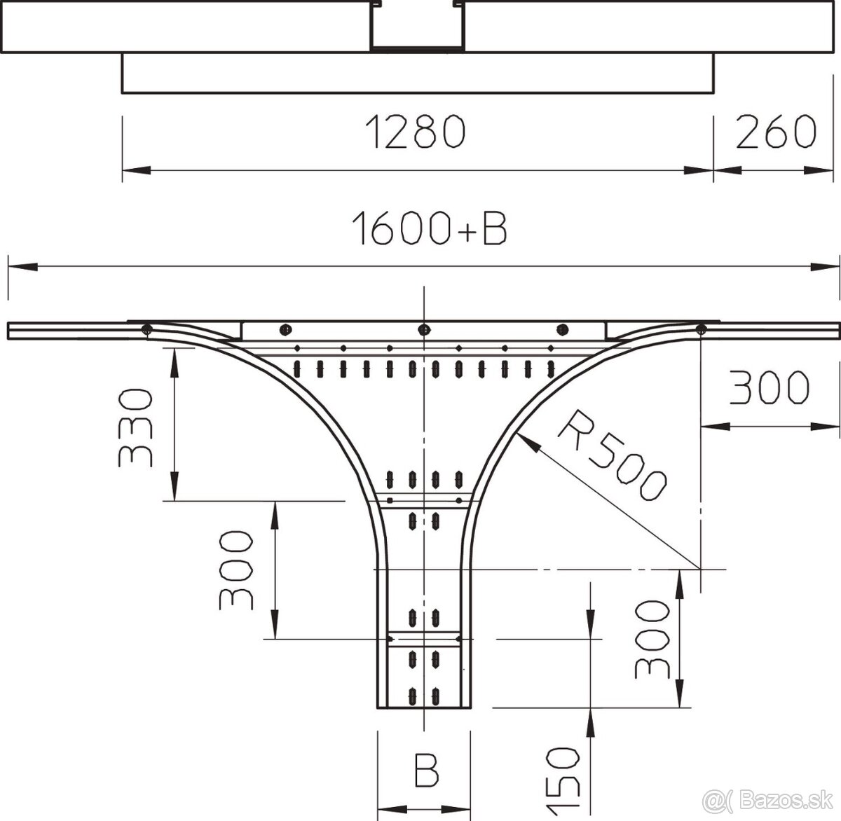 Vstavaný odbočný diel pre káblové žľaby - 5