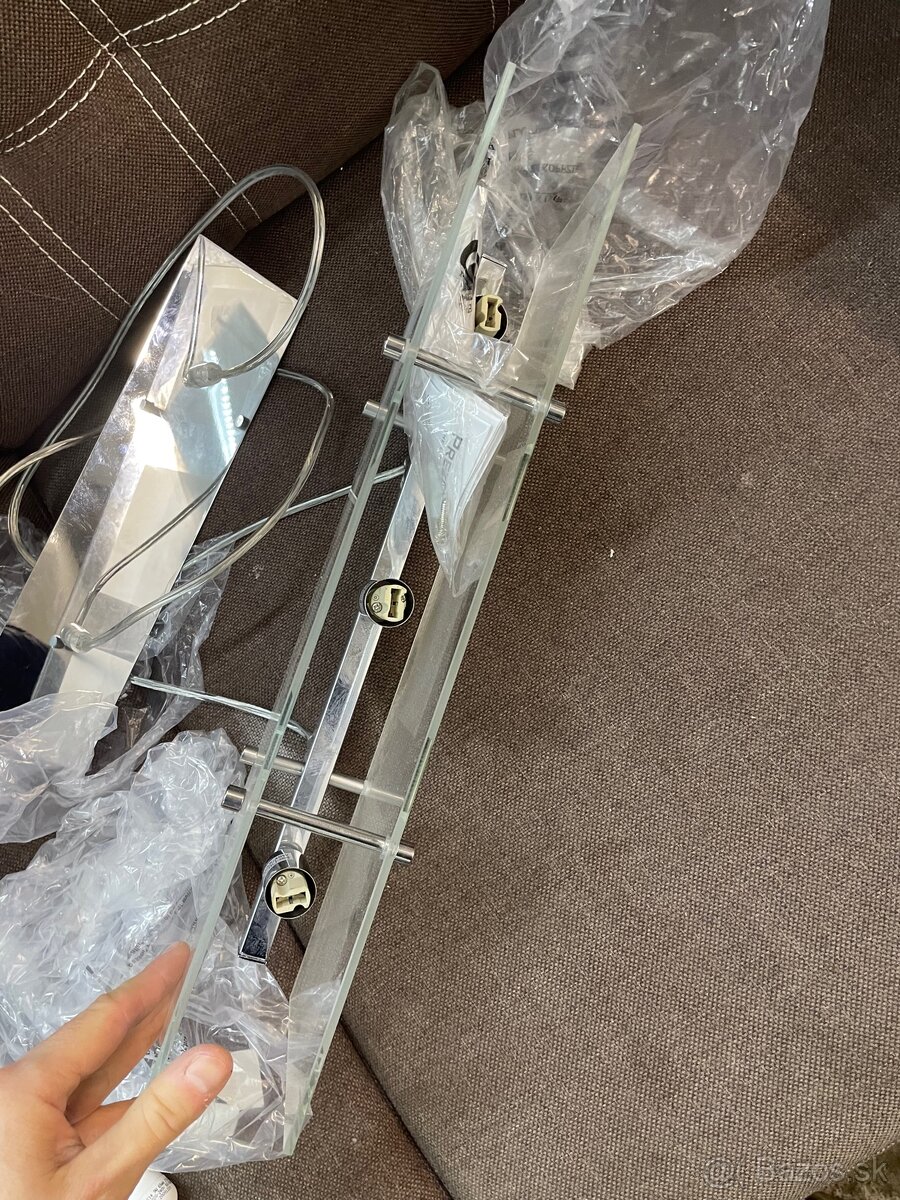 Moderný chróm / sklo závesné svetlo - 5