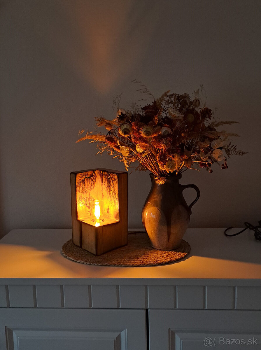 Drevená rustikálna lampa - 5