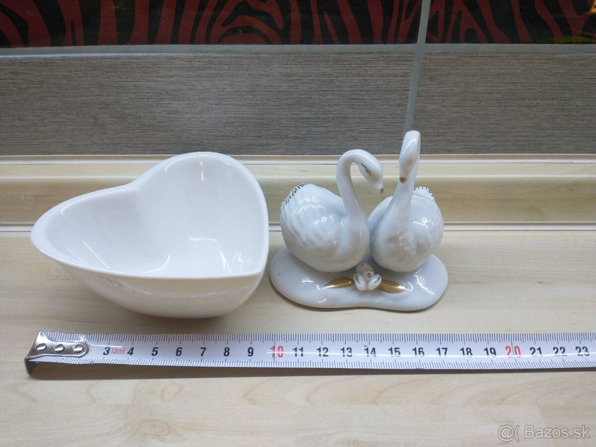 angličáky, miniatúry, vázička, porcelán, labute - 5