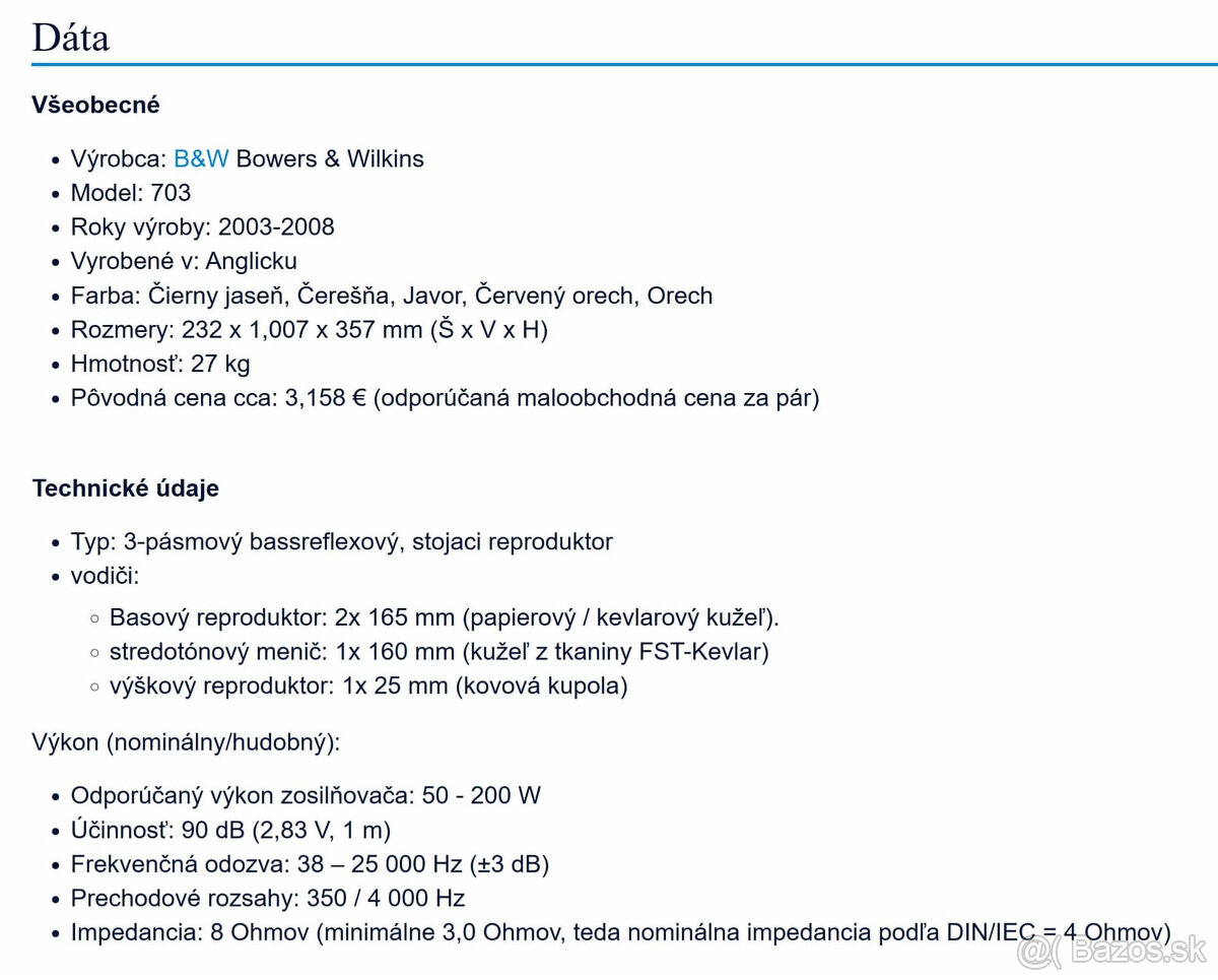 Bowers & Wilkins 703 - 5