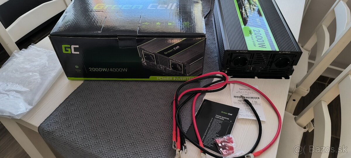 Menič napätia 12v 230v - 2000w čistý sinus - 5