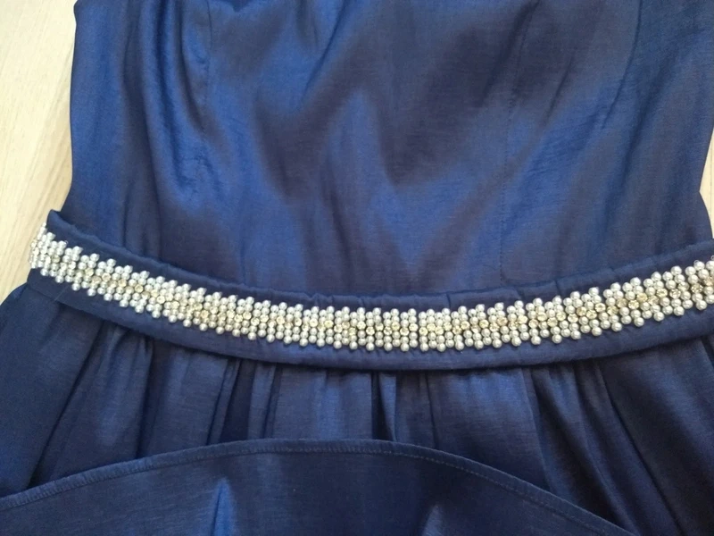 krátke modré spoločenské šaty - 5