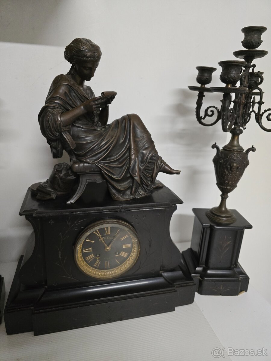 Krbove hodiny a svietniky bronz - 5