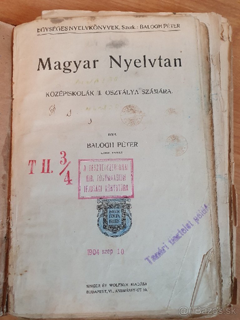 Staré knihy v maďarčine r. 1907-1909 - 5