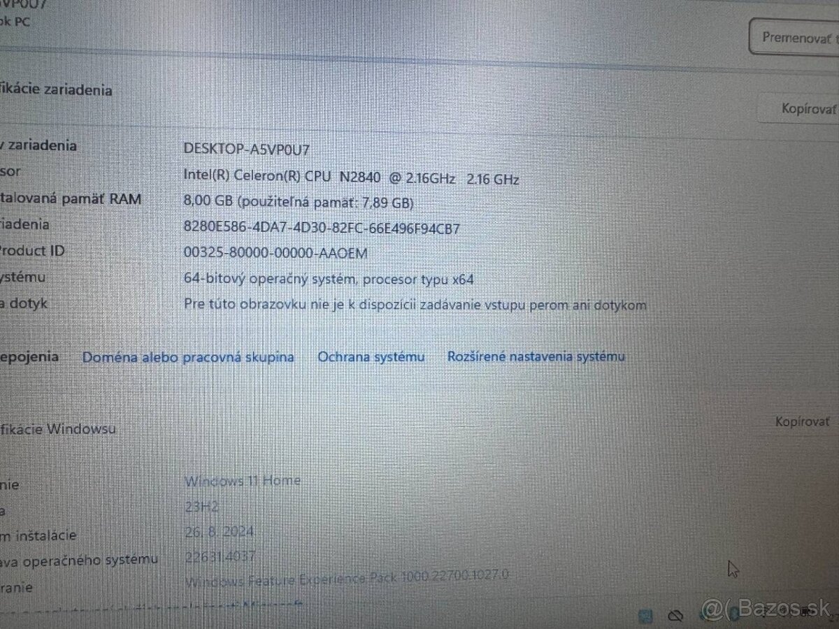 Notebook 14" HP.Intel Celeron 2x2,16GHz.8gb ram.120g SSD - 5