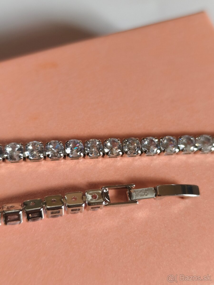 Tenisový náramok striebro 925 - 5