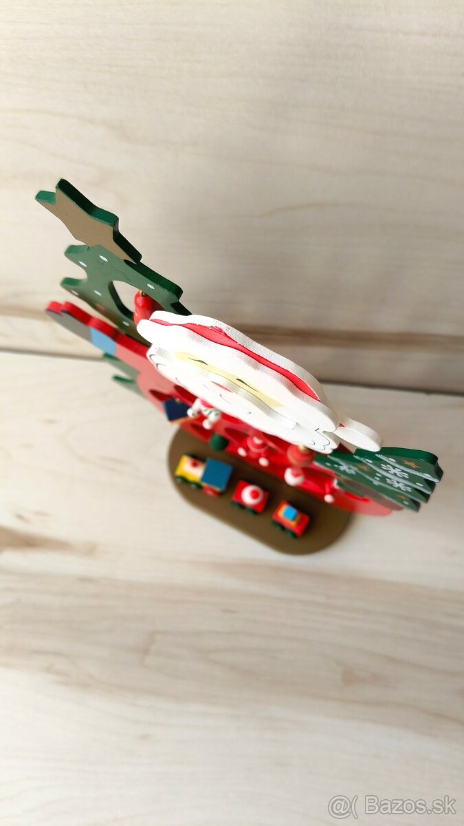 Vianočná drevená dekorácia Santa Claus Mikuláš - 5