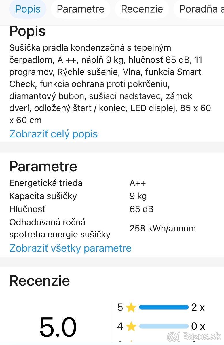 Predám sušičku Samsung - 5