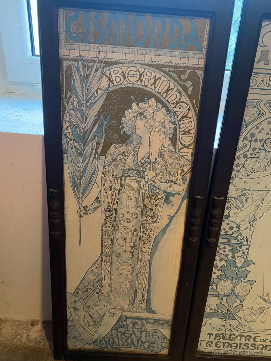 Alfonz Mucha krásne 4 secesné obrazy na stenu - 5